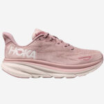 hoka one one clifton 9 löparsko för dam i rosa (pale mauve eller peach whip) färg.